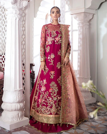 Gulaal | Wedding Formals | CHAMELI EMBROIDERED NET 3-PIECE SUIT WS-10 - Rang-e-Khaas