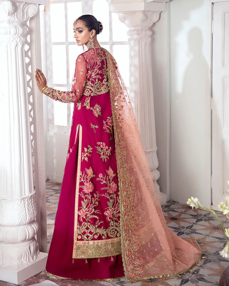 Gulaal | Wedding Formals | CHAMELI EMBROIDERED NET 3-PIECE SUIT WS-10 - Rang-e-Khaas