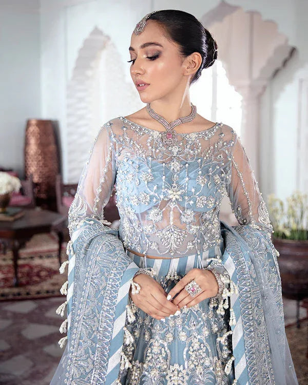 Gulaal | Wedding Formals | Mehnaaz Embroidered Net 3-Piece Suit WS-13 - Rang-e-Khaas