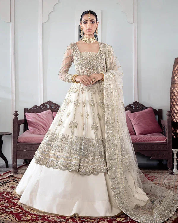 Gulaal | Wedding Formals | MEERAL EMBROIDERED NET 3-PIECE SUIT WS-22 - Rang-e-Khaas