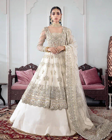 Gulaal | Wedding Formals | MEERAL EMBROIDERED NET 3-PIECE SUIT WS-22 - Rang-e-Khaas