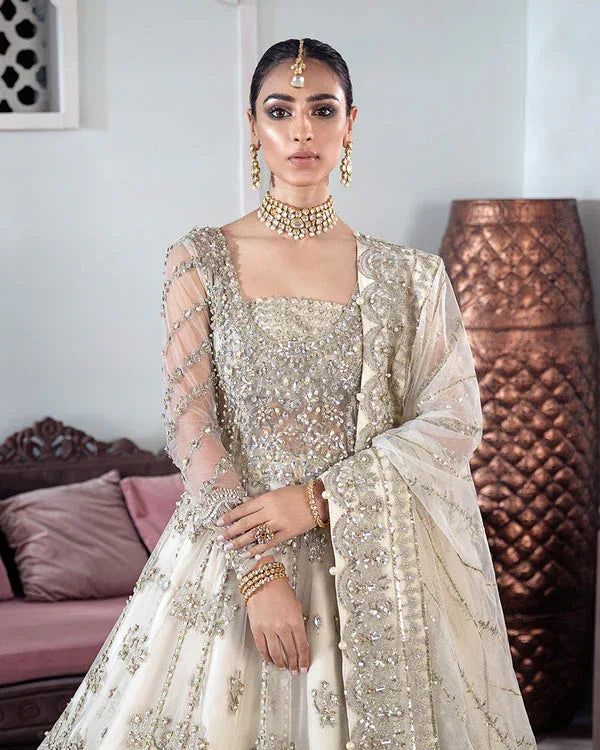 Gulaal | Wedding Formals | MEERAL EMBROIDERED NET 3-PIECE SUIT WS-22 - Rang-e-Khaas