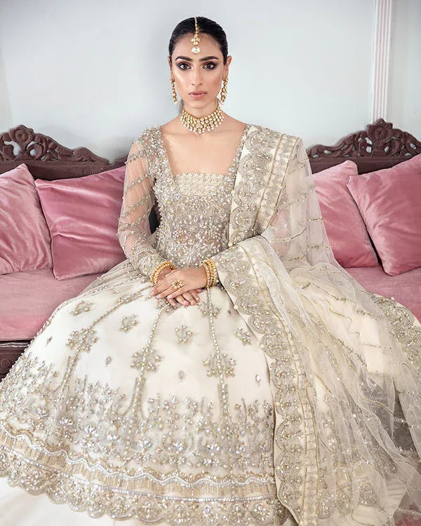 Gulaal | Wedding Formals | MEERAL EMBROIDERED NET 3-PIECE SUIT WS-22 - Rang-e-Khaas