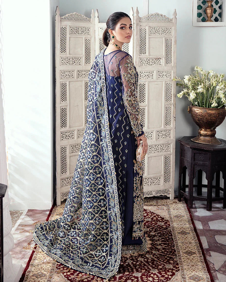 Gulaal | Wedding Formals | QAYINAAT EMBROIDERED NET 3-PIECE SUIT WS-16 - Rang-e-Khaas