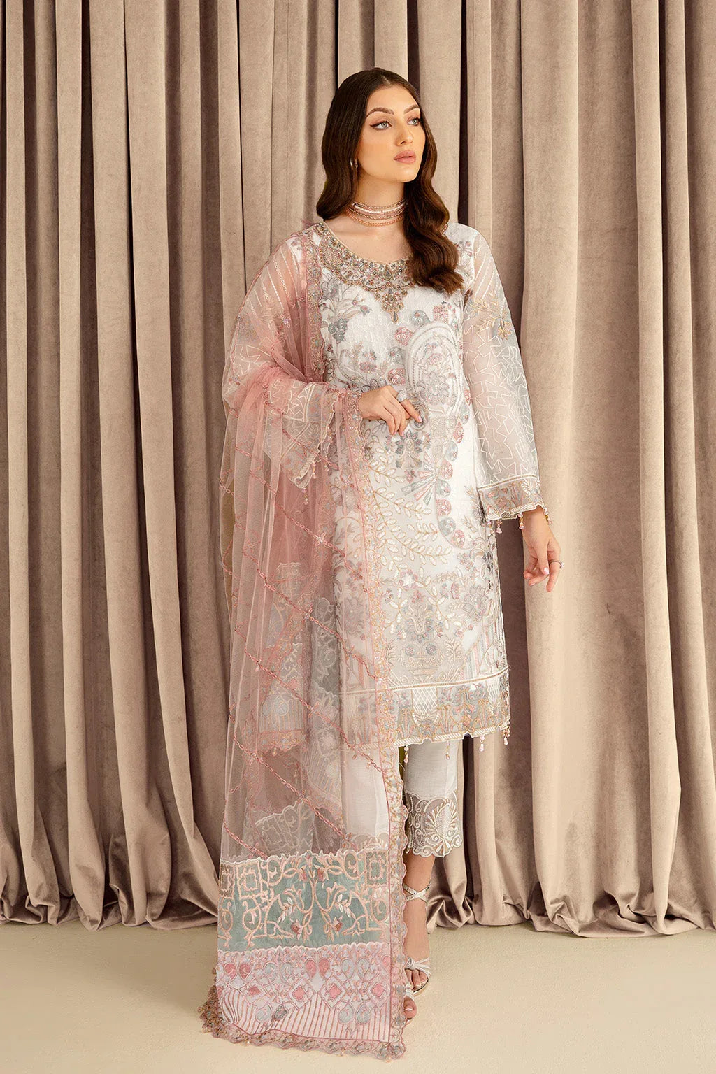 Ramsha | Minhal Organza Collection | M-707 - Rang-e-Khaas