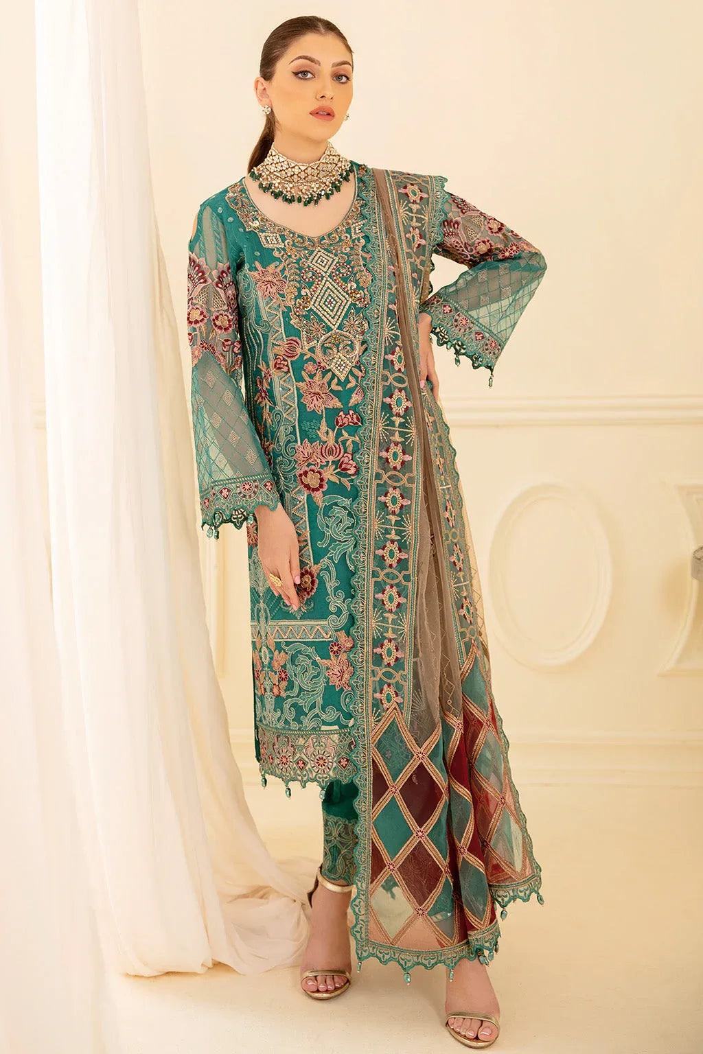 Ramsha | Minhal Organza Collection | M-708 - Rang-e-Khaas