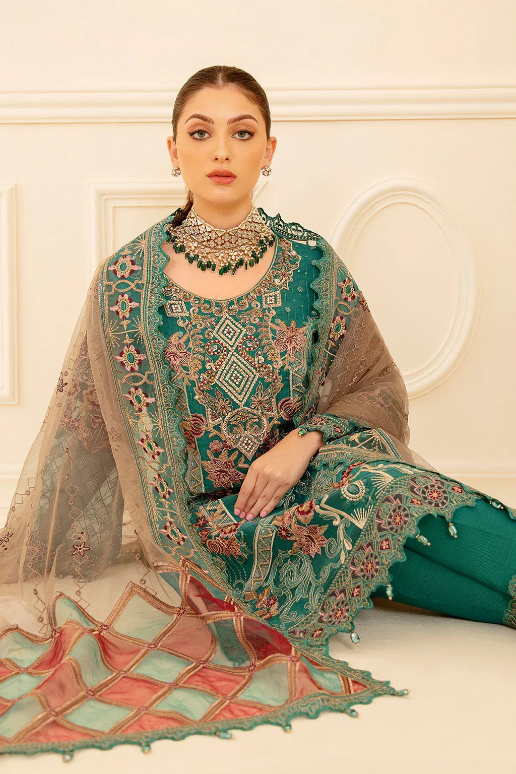 Ramsha | Minhal Organza Collection | M-708 - Rang-e-Khaas