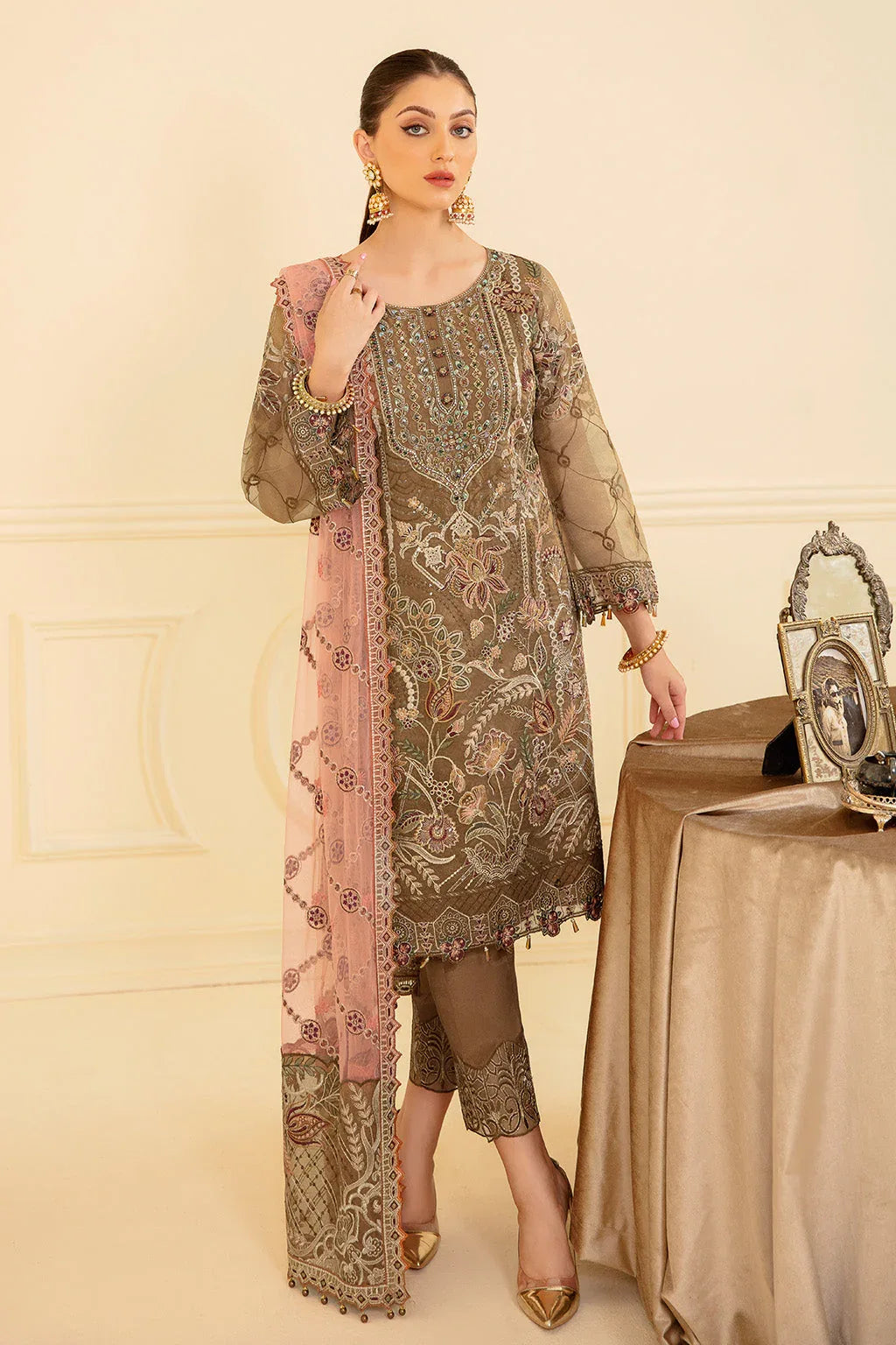 Ramsha | Minhal Organza Collection | M-705 - Rang-e-Khaas