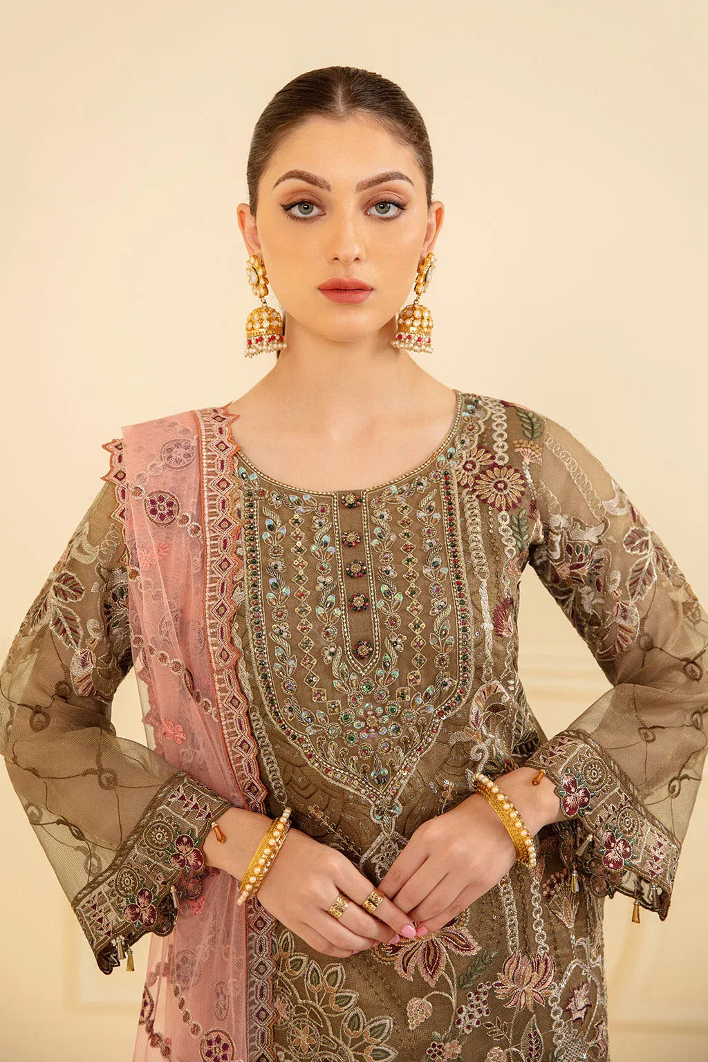 Ramsha | Minhal Organza Collection | M-705 - Rang-e-Khaas