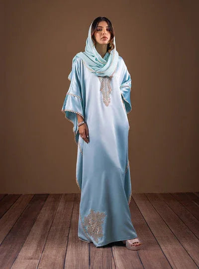 Zainab Chottani | The Kaftan Edit | Aqua Blossom - Rang-e-Khaas