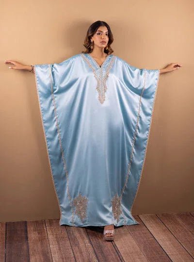 Zainab Chottani | The Kaftan Edit | Aqua Blossom - Rang-e-Khaas