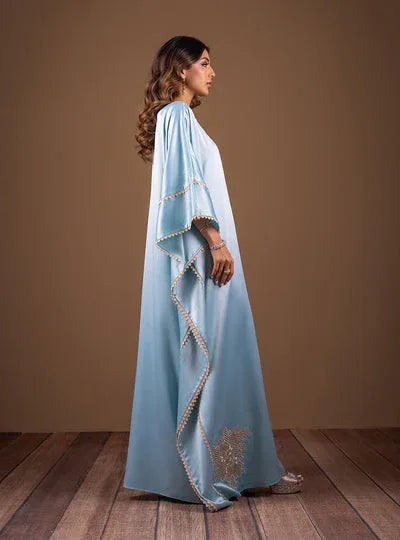 Zainab Chottani | The Kaftan Edit | Aqua Blossom - Rang-e-Khaas