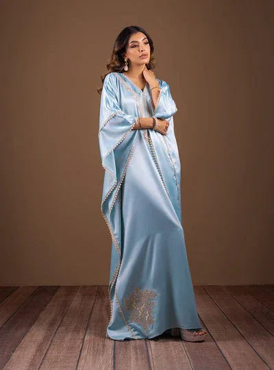 Zainab Chottani | The Kaftan Edit | Aqua Blossom - Rang-e-Khaas
