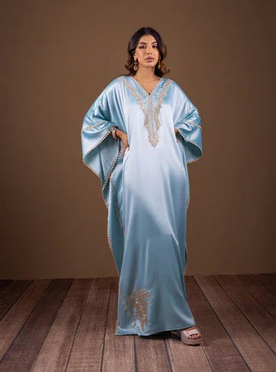 Zainab Chottani | The Kaftan Edit | Aqua Blossom - Rang-e-Khaas