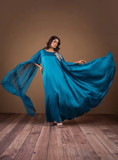 Zainab Chottani | The Kaftan Edit | Teal Waves - Rang-e-Khaas