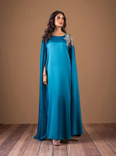 Zainab Chottani | The Kaftan Edit | Teal Waves - Rang-e-Khaas