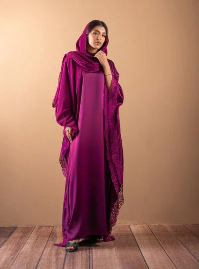 Zainab Chottani | The Kaftan Edit | Plum Flame - Rang-e-Khaas