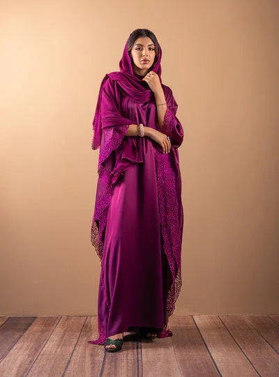 Zainab Chottani | The Kaftan Edit | Plum Flame - Rang-e-Khaas