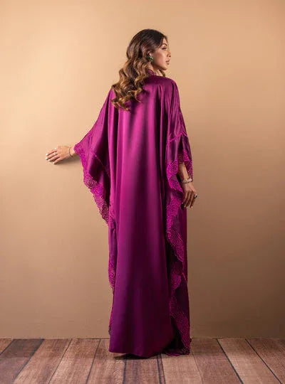 Zainab Chottani | The Kaftan Edit | Plum Flame - Rang-e-Khaas