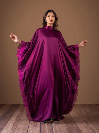 Zainab Chottani | The Kaftan Edit | Plum Flame - Rang-e-Khaas