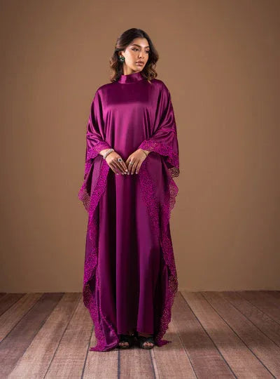 Zainab Chottani | The Kaftan Edit | Plum Flame - Rang-e-Khaas