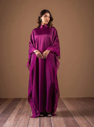 Zainab Chottani | The Kaftan Edit | Plum Flame - Rang-e-Khaas