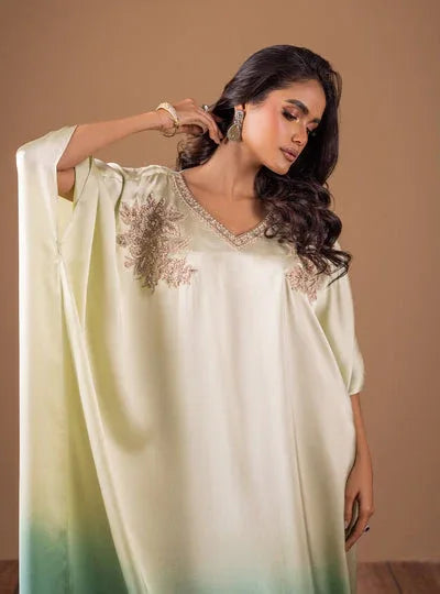 Zainab Chottani | The Kaftan Edit | Aqua Flame - Rang-e-Khaas
