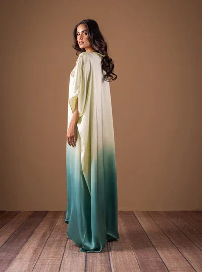 Zainab Chottani | The Kaftan Edit | Aqua Flame - Rang-e-Khaas