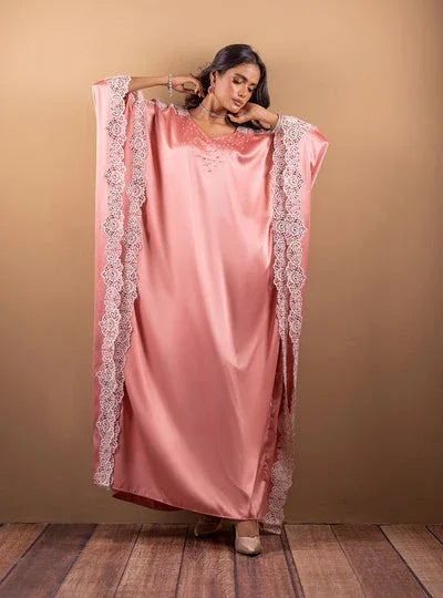 Zainab Chottani | The Kaftan Edit | Coral Blossom - Rang-e-Khaas