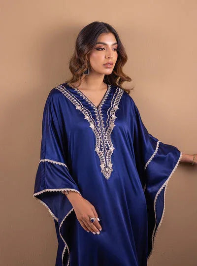Zainab Chottani | The Kaftan Edit | Deep Blue Blossom - Rang-e-Khaas