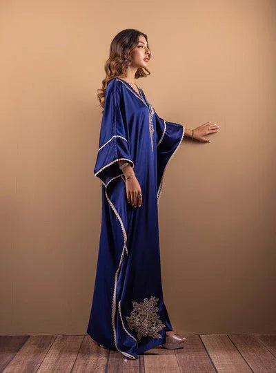 Zainab Chottani | The Kaftan Edit | Deep Blue Blossom - Rang-e-Khaas