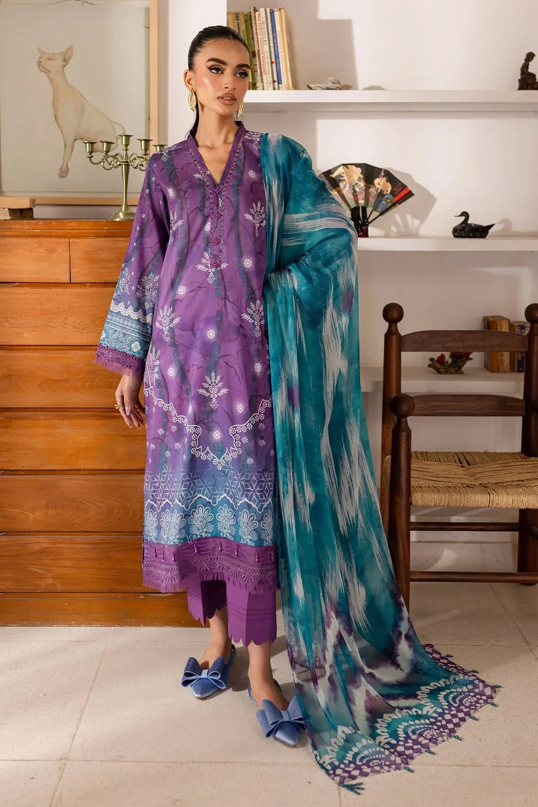Nureh | Printed Lawn 25 | SP-149 - Rang-e-Khaas