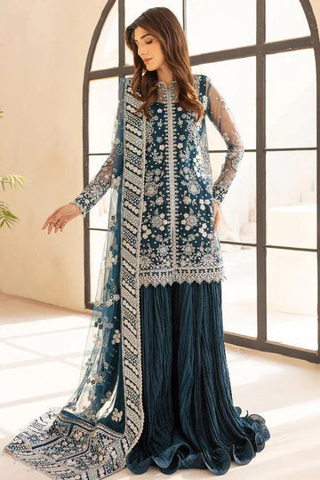 Farasha | Lu Zella Premium Formals 25 | Teal Drizzle - Rang-e-Khaas