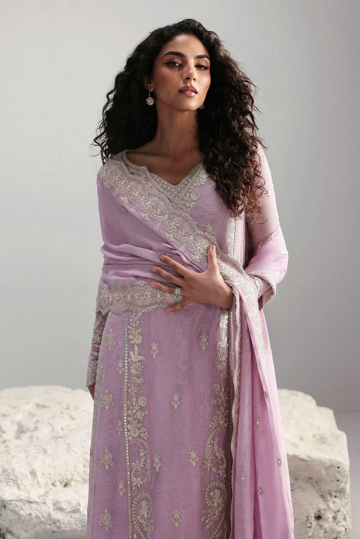Afrozeh | Slate Ready to Wear | Elowen - Rang-e-Khaas