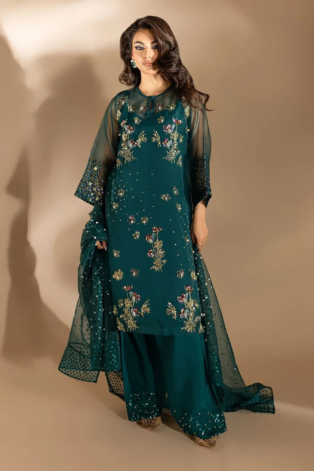 Nureh | Tiny Twinkles | TW-01 TEAL DREAM - Rang-e-Khaas