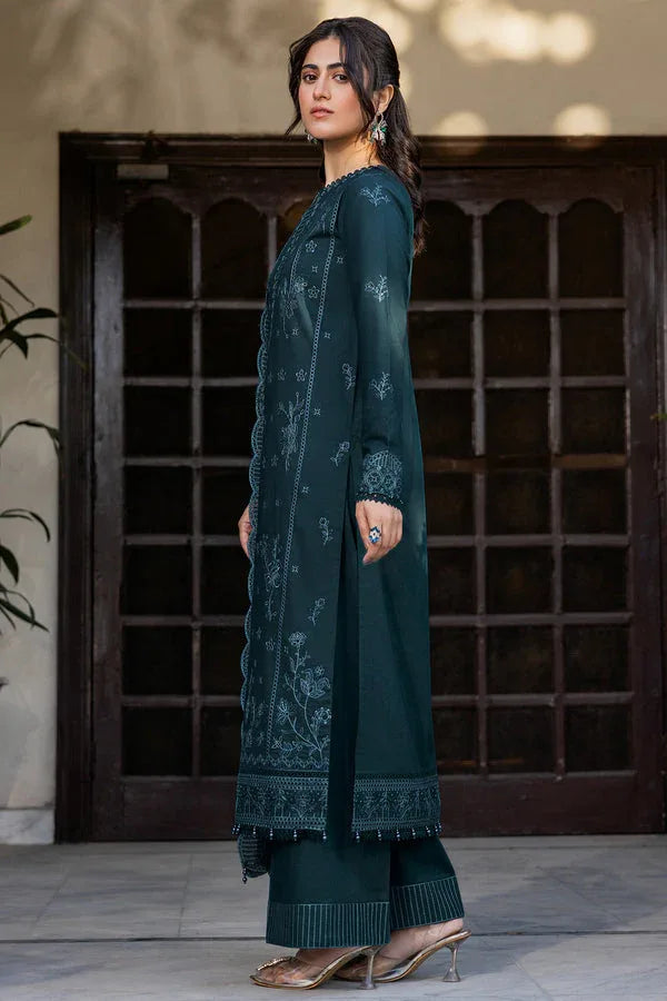 Farasha | Summer Weaves Embroidered Lawn | Teal Serenity - Rang-e-Khaas