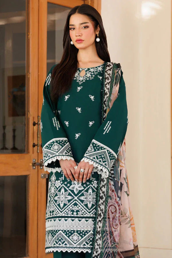 Farasha | Summer Weaves Embroidered Lawn | Teal Essence - Rang-e-Khaas