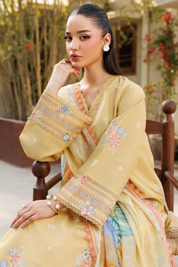 Farasha | Summer Weaves Embroidered Lawn | Sunlit Mellow - Rang-e-Khaas