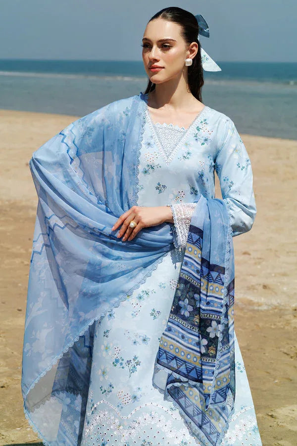 Farasha | Printed Essentials | Moonlit Blue - Rang-e-Khaas