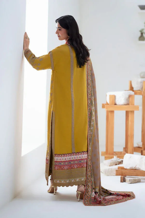 Maryum N Maria | Noore Winters 25 | 3 Piece Embroidered Khaddar APANA - FSU5671 - Rang-e-Khaas