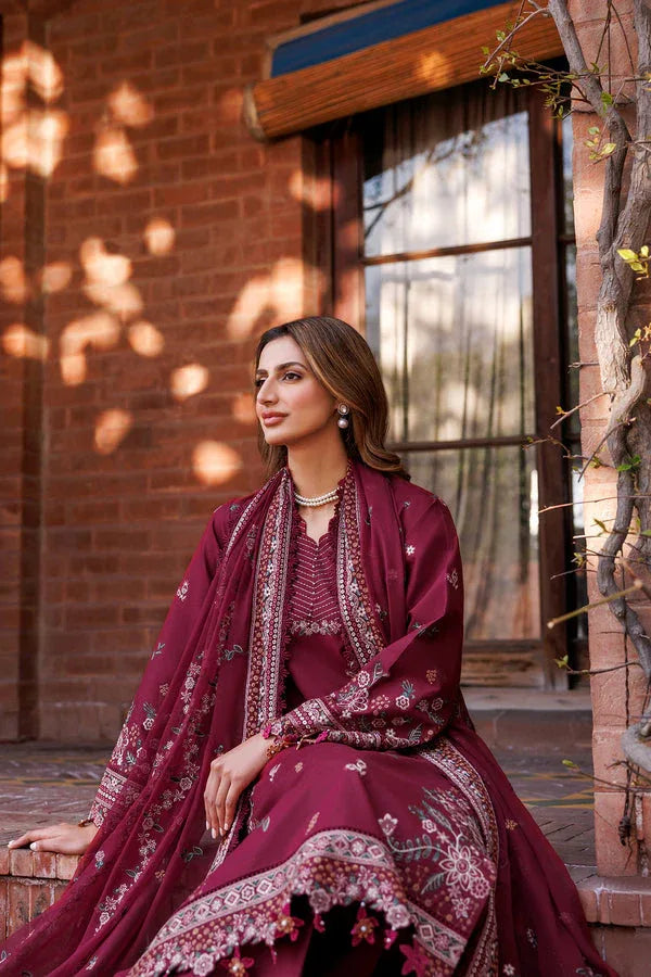 Farasha | Dastoor Embroidered Lawn SS24 | RUBY GLAM - Rang-e-Khaas