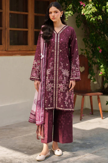 Farasha | Meline Premium Viscose 25 | Mauve Cream - Rang-e-Khaas
