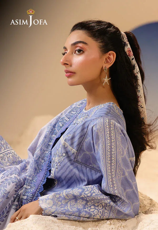 Asim Jofa | Summer Rhapsody | AJUBU-13 Printed Embroidered Lawn - Rang-e-Khaas