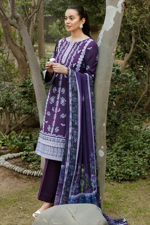Farasha | Summer Weaves Embroidered Lawn | Regal Iris - Rang-e-Khaas