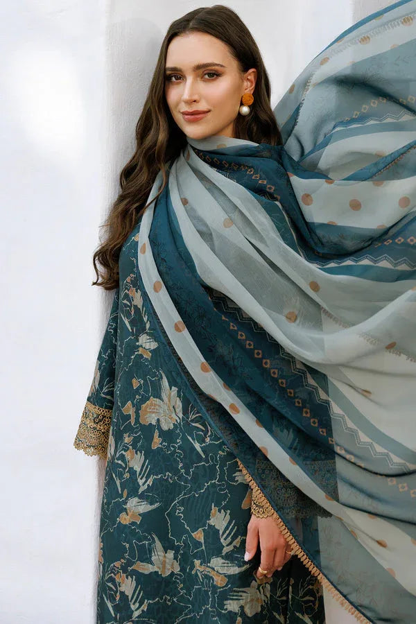 Farasha | Printed Essentials | Teal Bell - Rang-e-Khaas