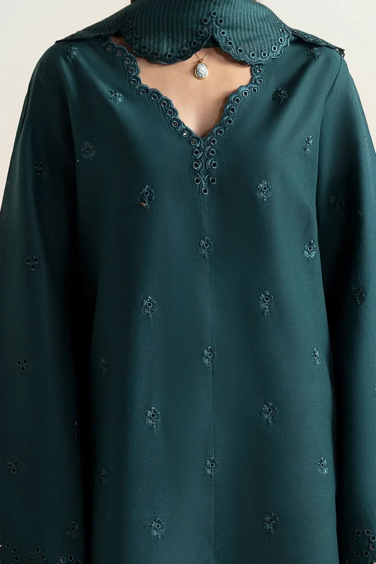 Afrozeh | Basic Pret 25 | Dark Kiwi - Rang-e-Khaas