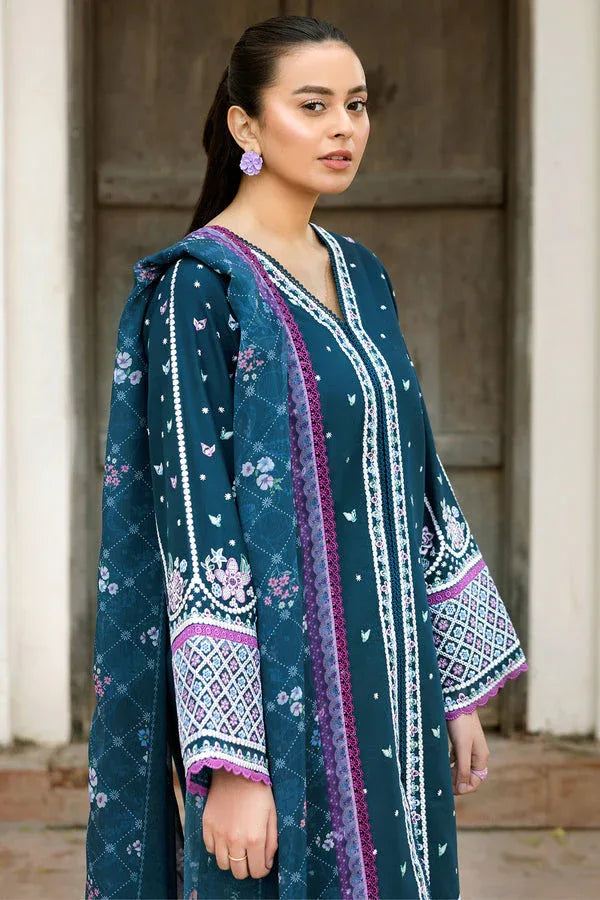 Farasha | Summer Weaves Embroidered Lawn | Blue Allure - Rang-e-Khaas