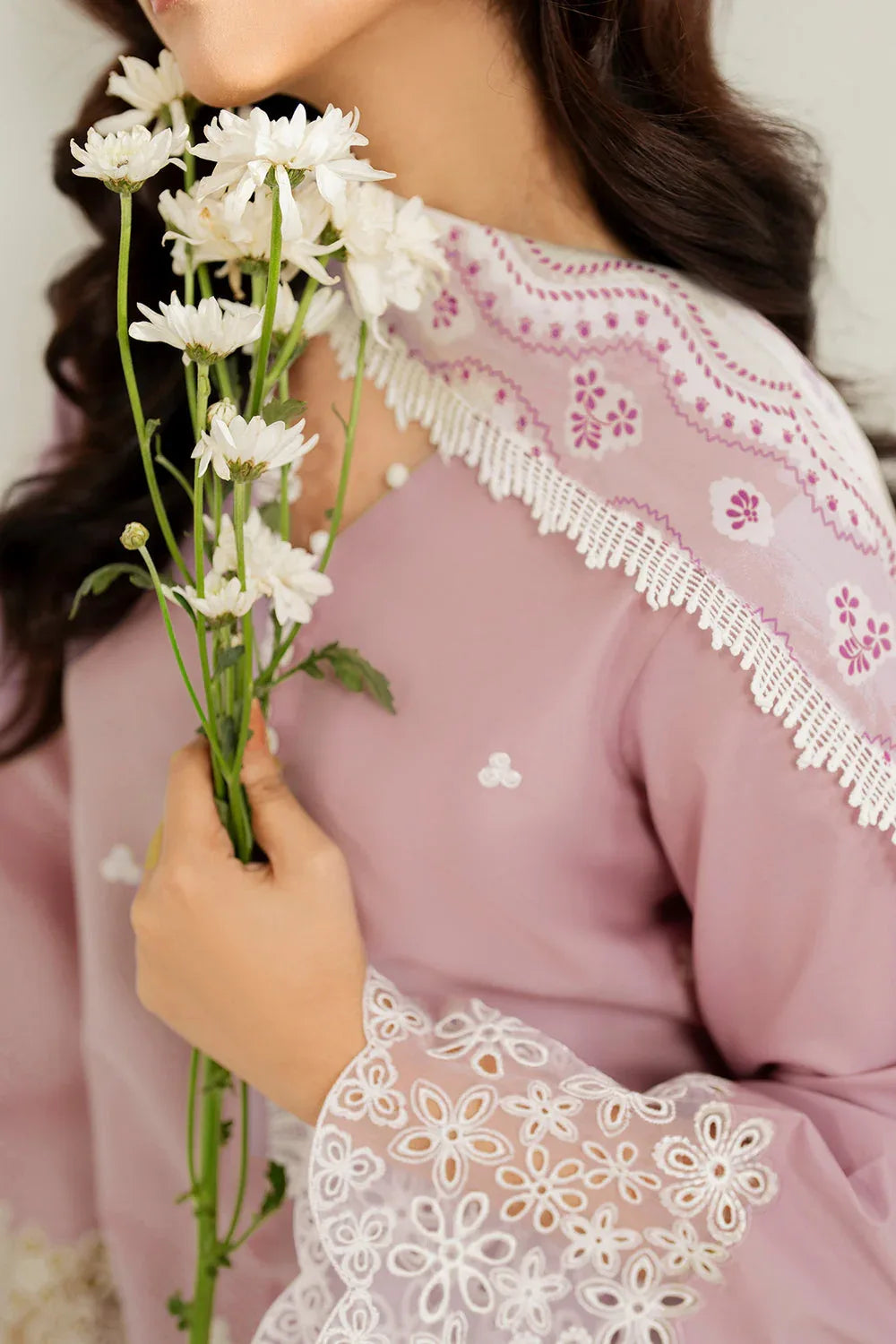 Farasha | Thread Lines Embroidered | Hazel Drape - Rang-e-Khaas