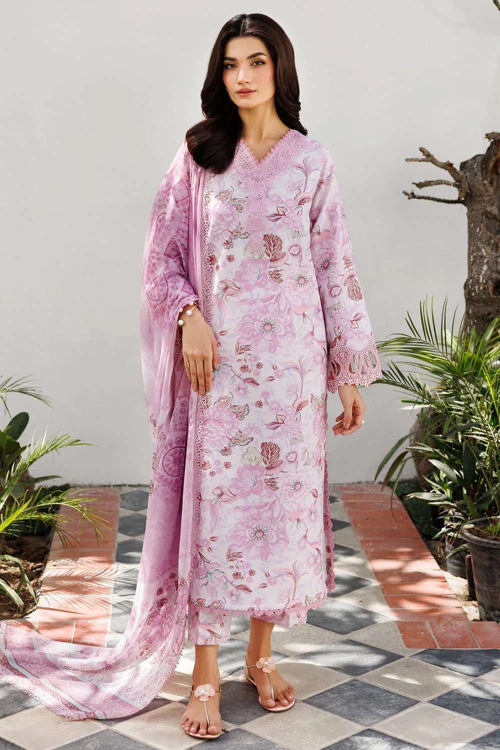 Farasha | Printed Essentials | Pearl Blush - Rang-e-Khaas