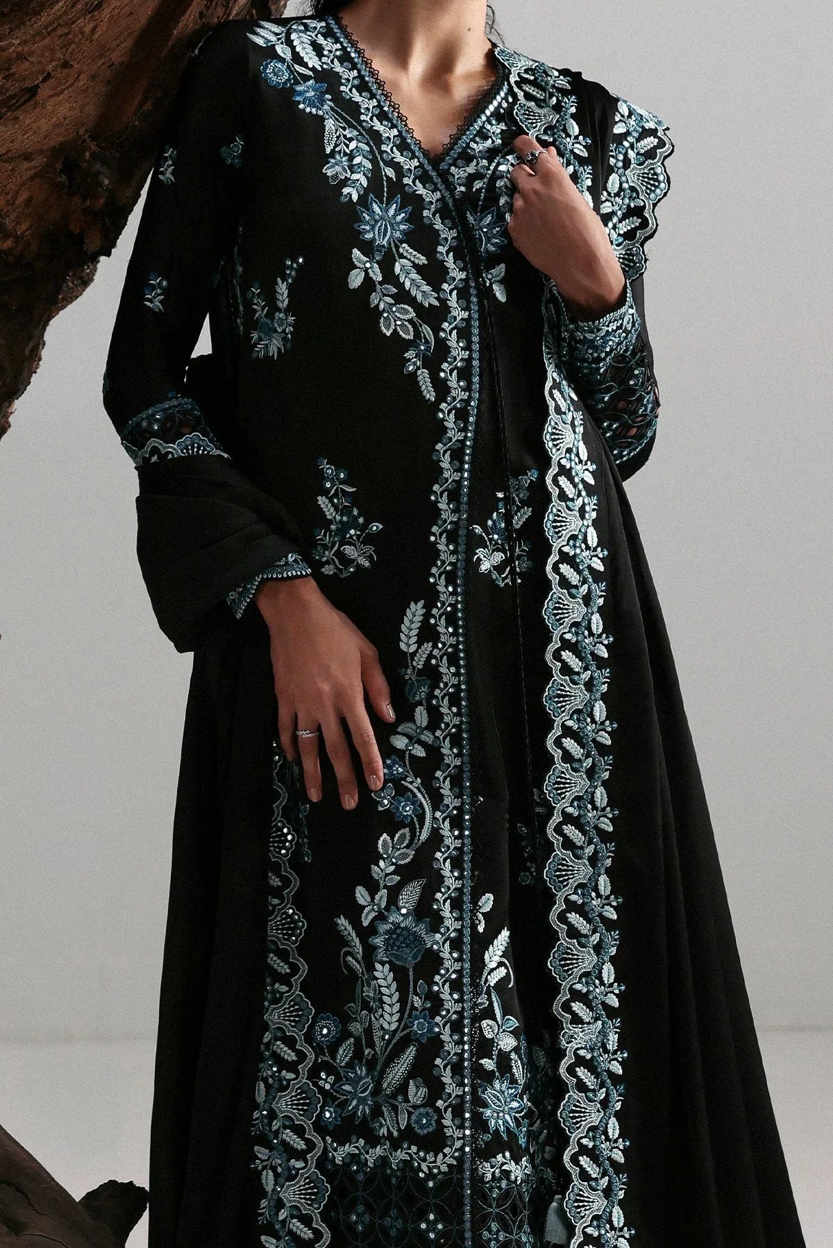Afrozeh | Slate Ready to Wear | Rhylen - Rang-e-Khaas